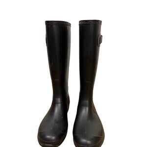 Kamik Black Rubber Utility Ladies Tall Wellies Boots 7 Rainboots Chore Barn
